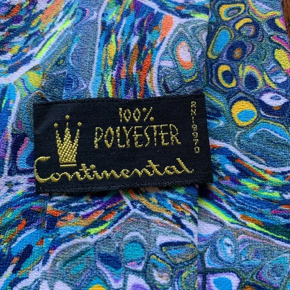 Vintage Continental Necktie Blue Kaleidoscope‎ Inspired Van Gogh Print